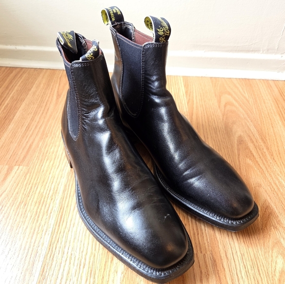 R.M. Williams Comfort Craftsman Men's Black Yearling Leather Ankle Boots Sz US 8 - Picture 12 of 16